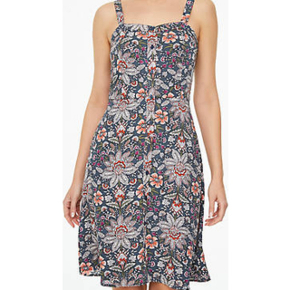 LOFT Dresses & Skirts - LOFT PAISLEY BUTTON DOWN FLARE DRESS